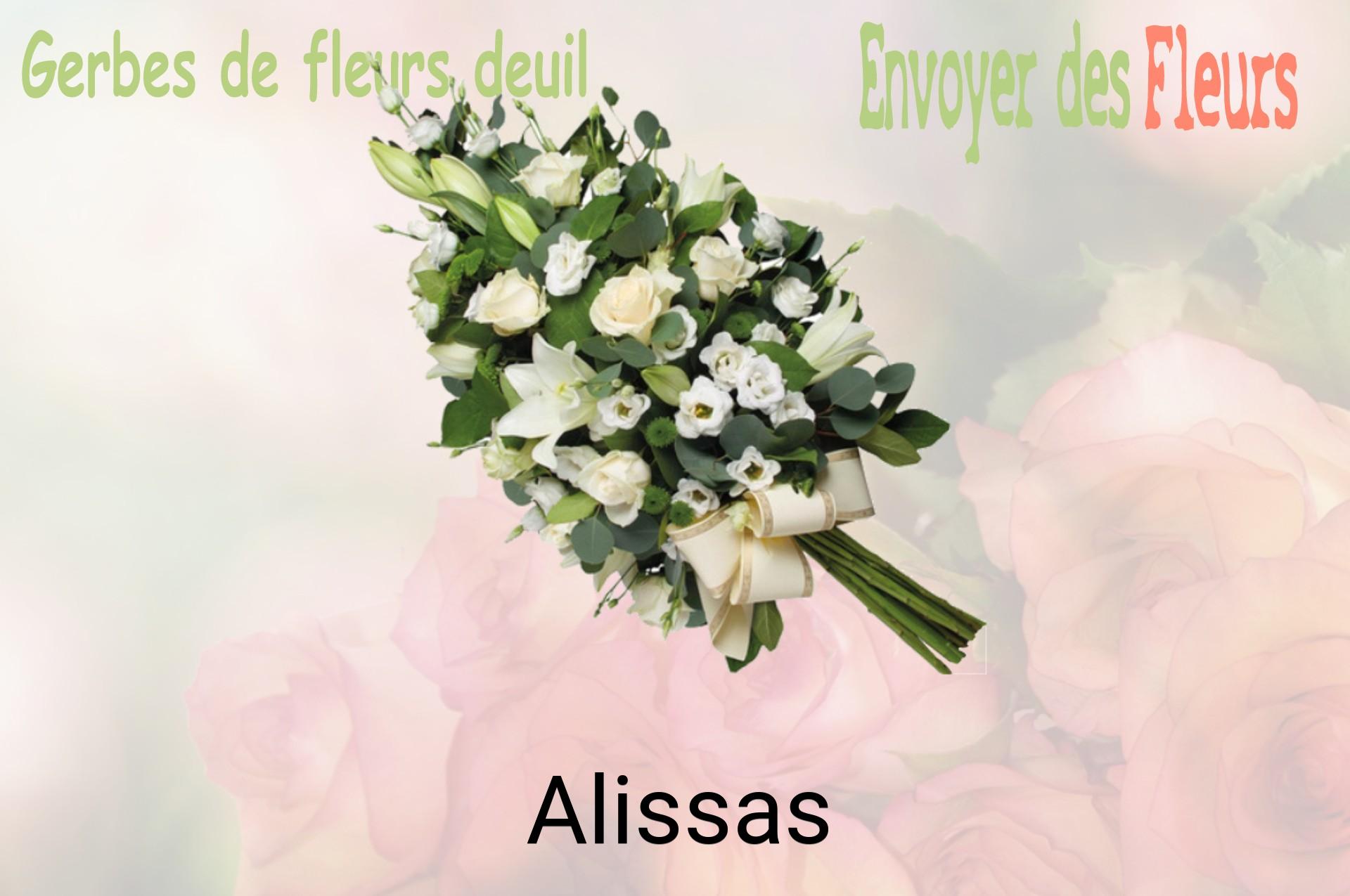 Gerbe de fleurs de deuil livrée à Alissas